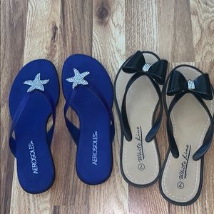 Size 7 flip flops with diamonds rhinestones